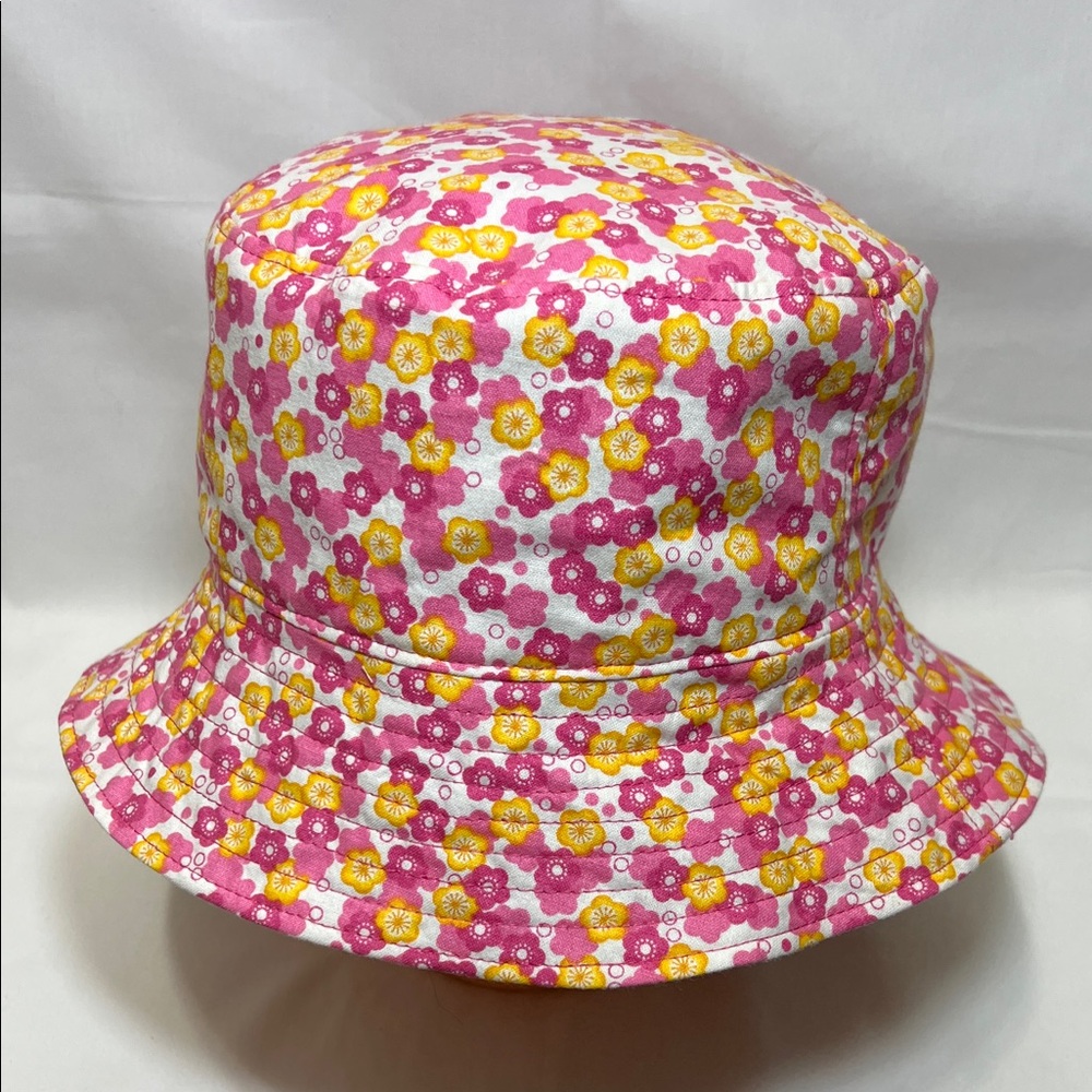 Handmade Reversible Floral Pink & Yellow/Fuchsia Bucket Hat